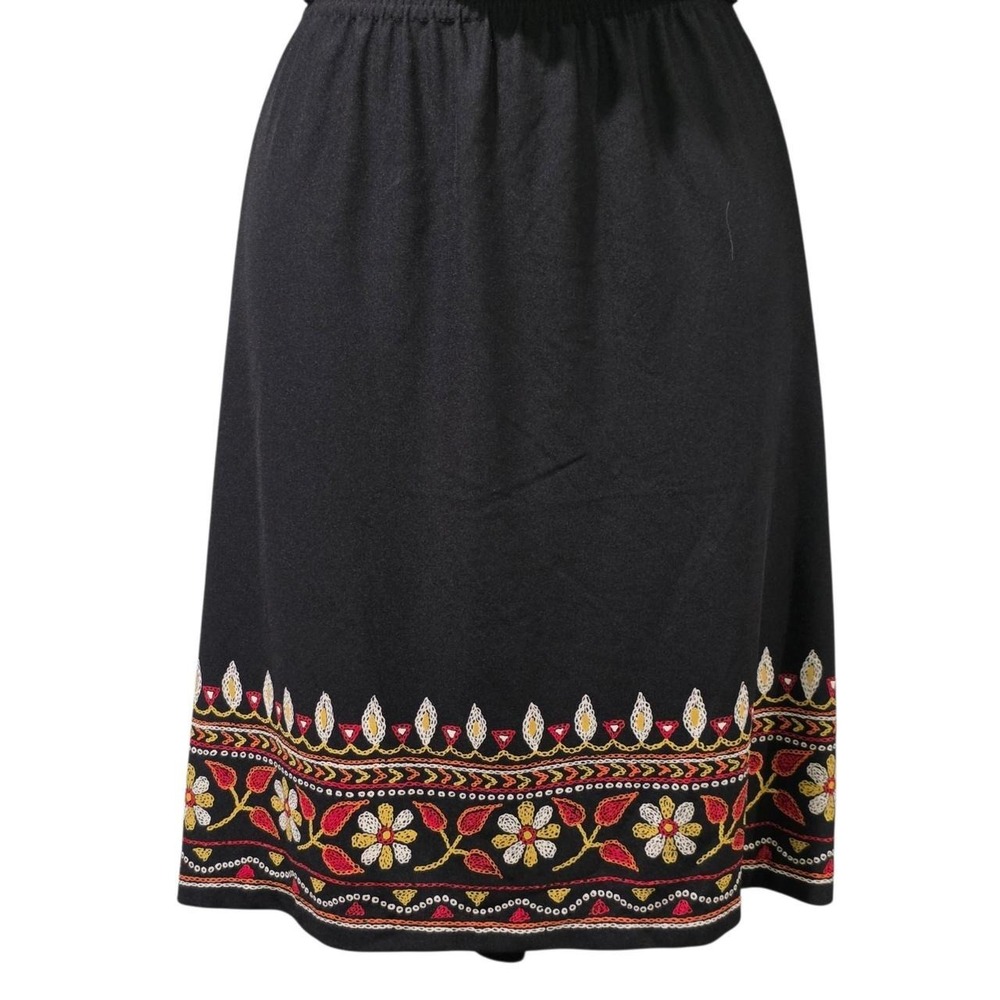 Vintage Black Midi Skirt 1x